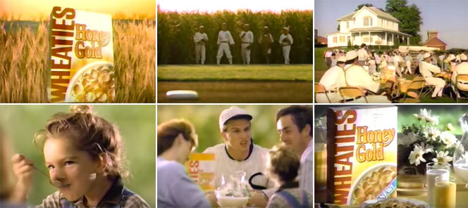 Wheaties Honey Gold Baseball Commercial Screen Grabs