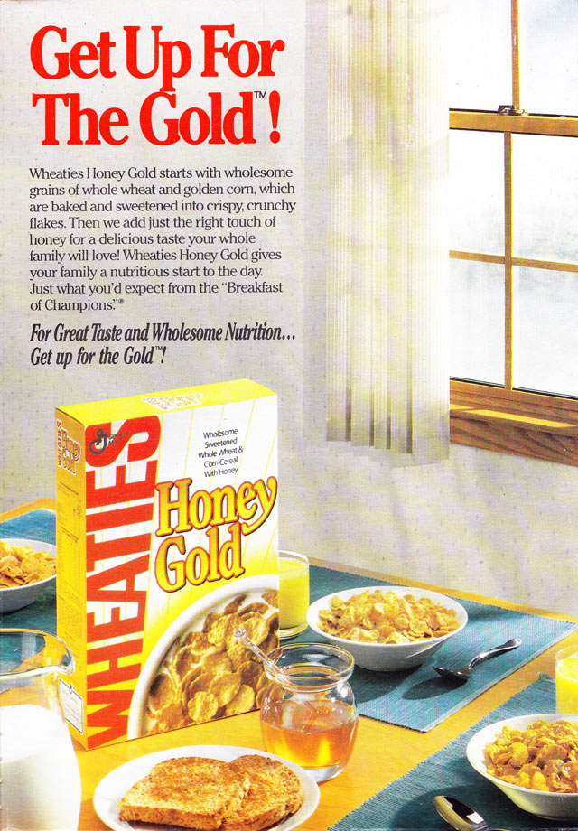 Wheaties Honey Gold Cereal Box (Back)