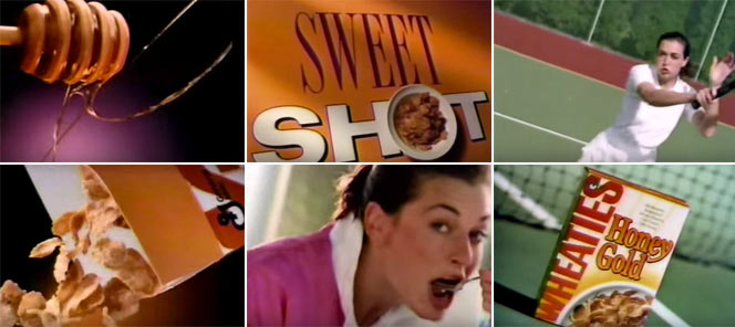 Wheaties Honey Gold Tennis Commercial Screen Grabs