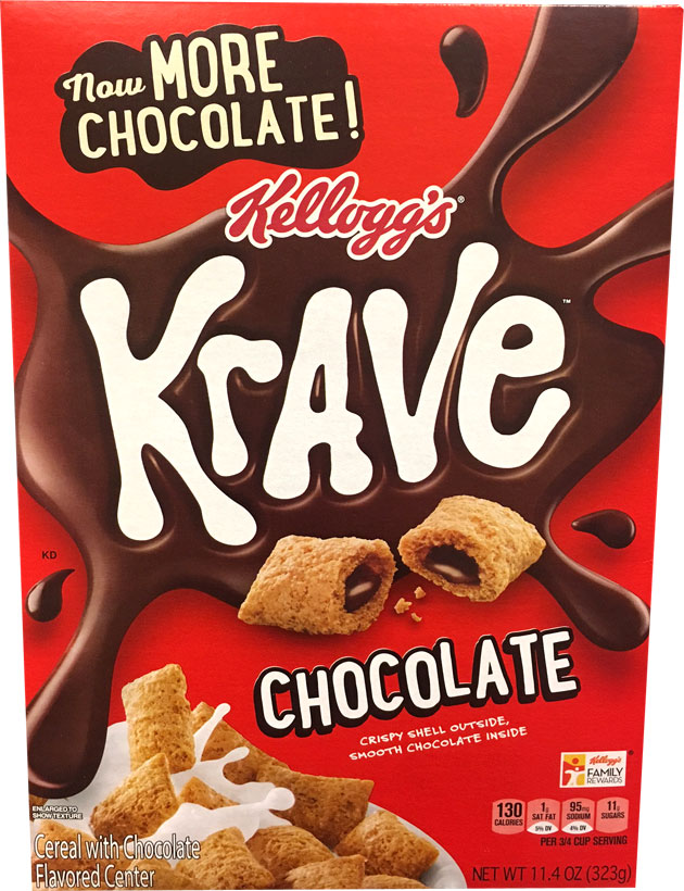 Chocolate Krave Cereal Box From 2017