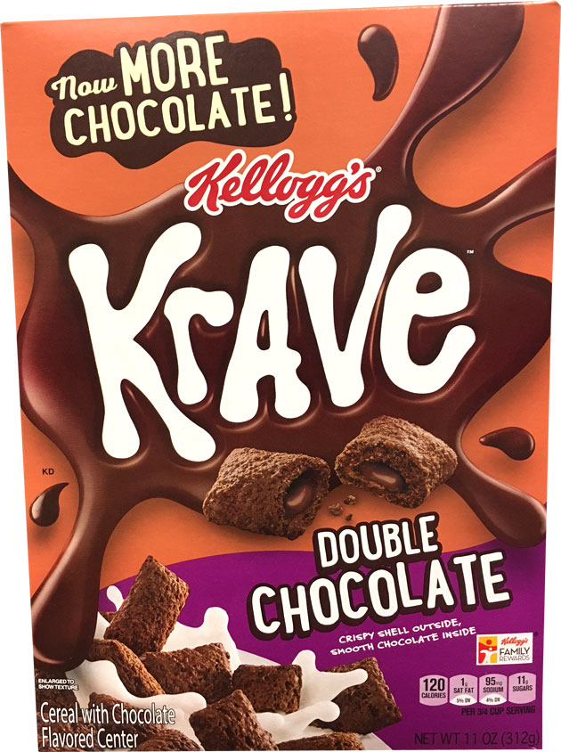 Double Chocolate Krave Cereal Box From 2017
