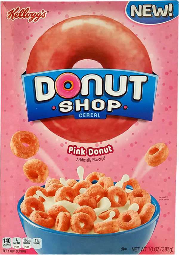 Donut Shop Pink Cereal Box