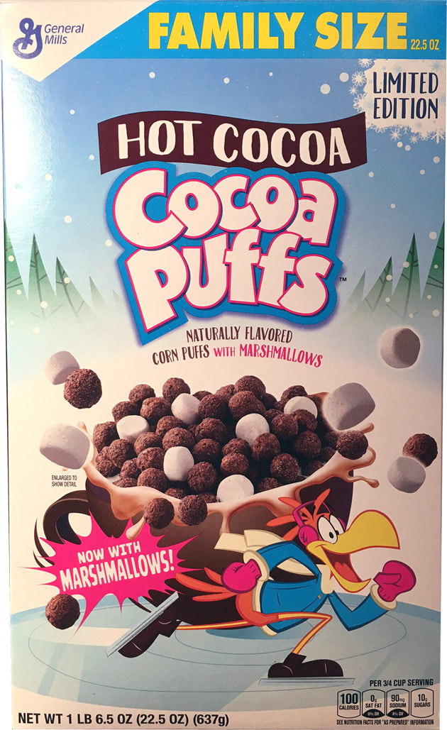 Hot Cocoa Cocoa Puffs Cereal Box