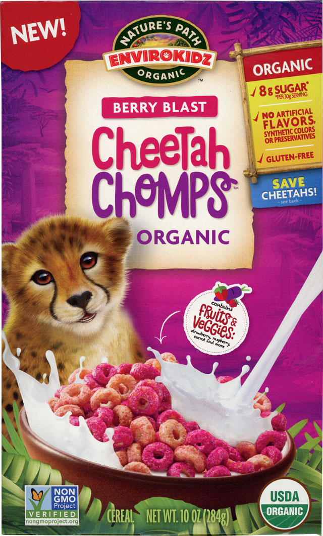 Berry Blast Cheetah Chomps Cereal Box