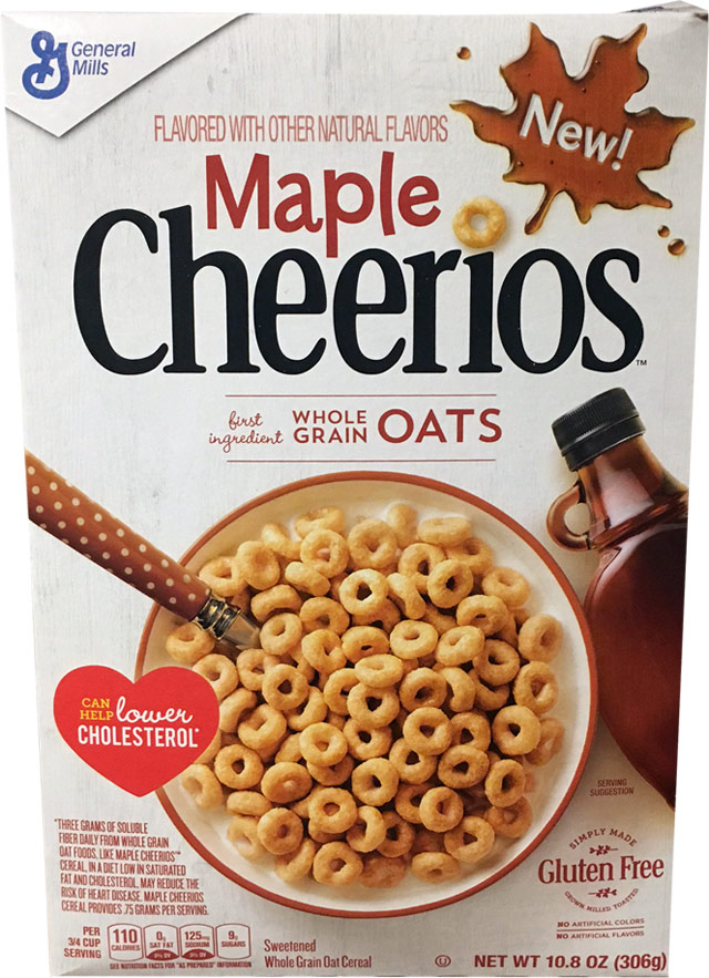 Maple Cheerios Cereal Box