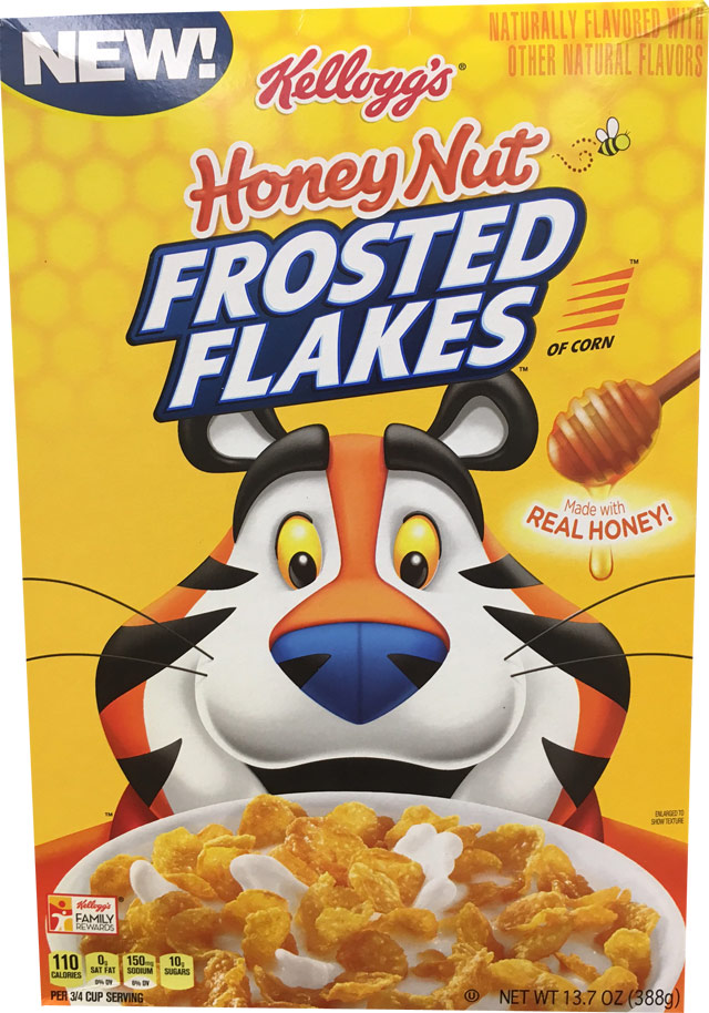 Honey Nut Frosted Flakes Cereal Box