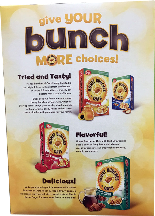Apple Caramel Crunch Honey Bunches of Oats Cereal Box - Back
