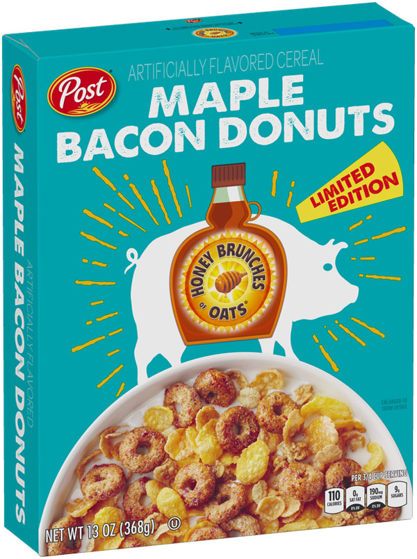 Maple Bacon Donuts Honey Bunches of Oats Cereal Box