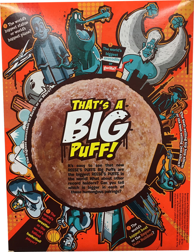 Reese's Puffs Big Puffs Cereal Box - Back