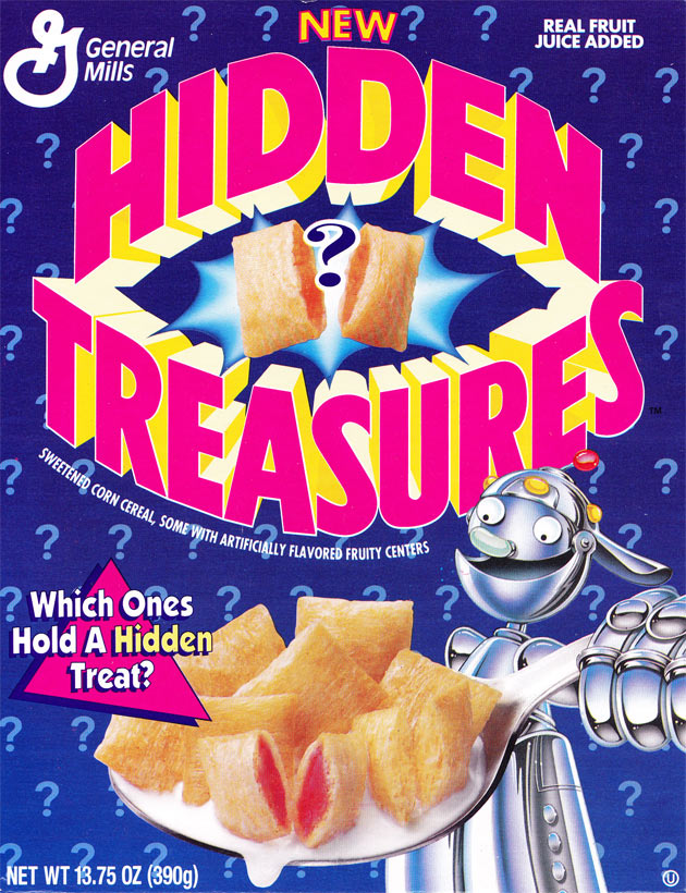 Hidden Treasures Cereal Box (Front)
