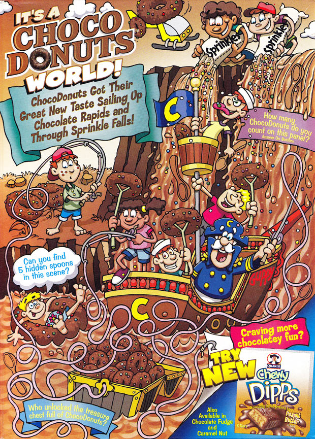 Cap'n Crunch's Oops! Choco Donuts Cereal Box (Back)