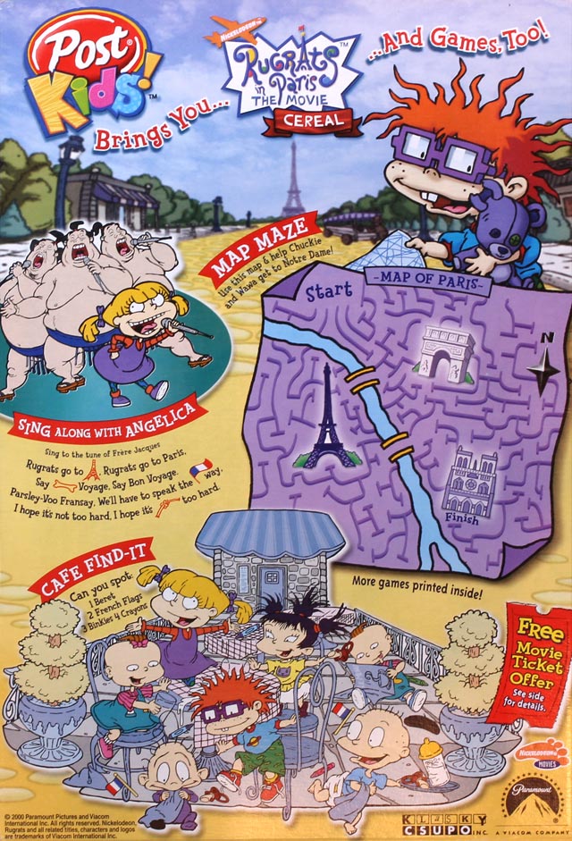 Rugrats In Paris Cereal Box (Back)