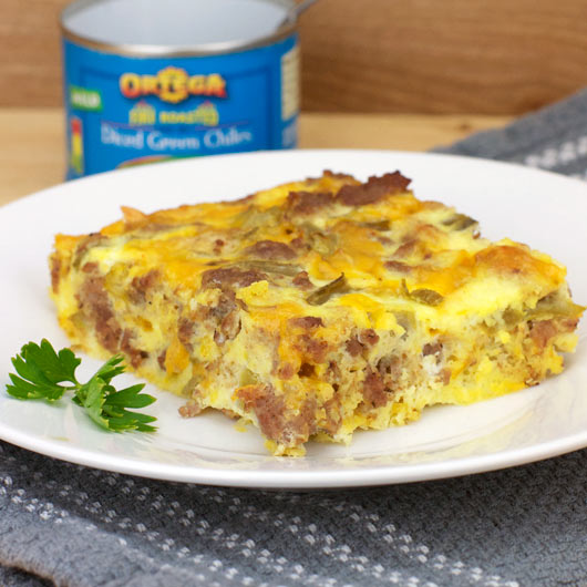 Serving of Green Chile Egg Casserole
