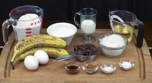 Banana Coconut Bread Ingredients