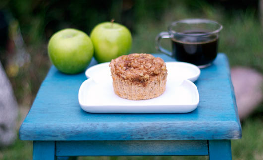 Apple Crunch Muffin On Small Table