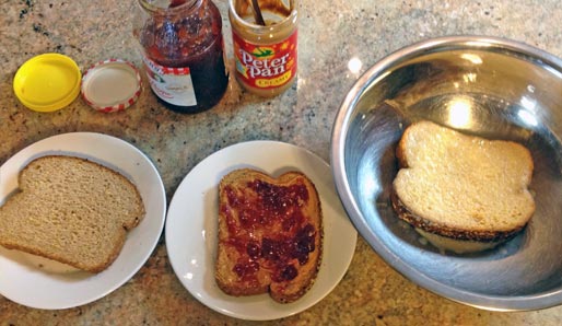 Making Peanut Butter And Jelly French Toast