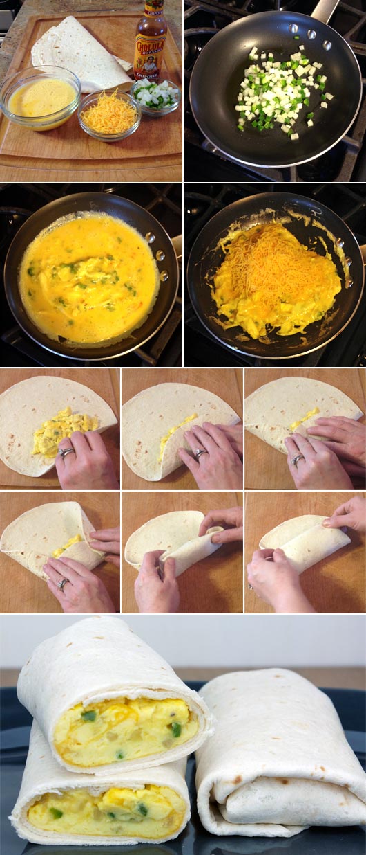 Making a Low-Fat Breakfast Burrito
