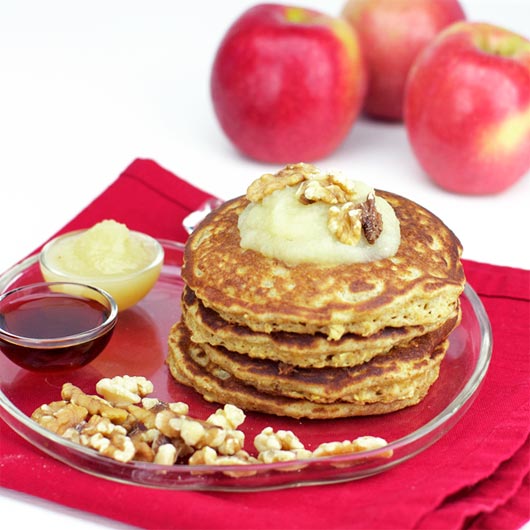 Serving of Applesauce Oatmeal Pancakes