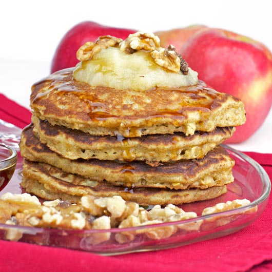 Stack of Applesauce Oatmeal Pancakes