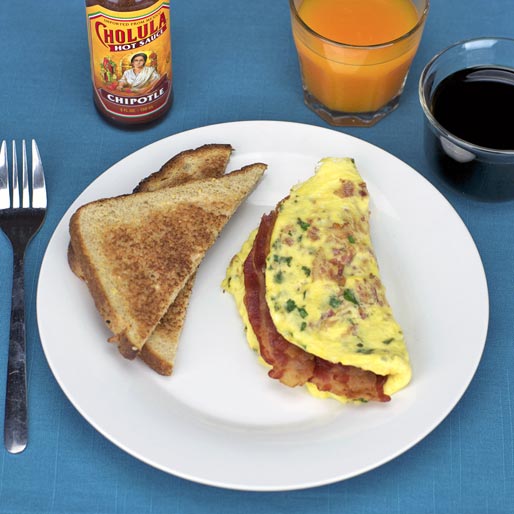 Simple Bacon Omelet With toast