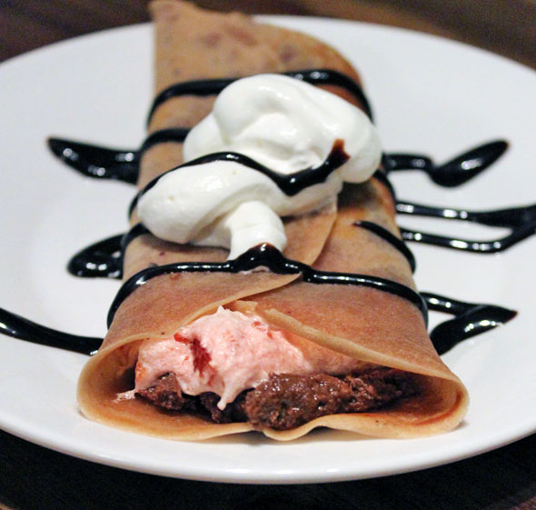Chocolate Breakfast Crepes With Strawberry Buttercream And Chocolate Peanut Butter