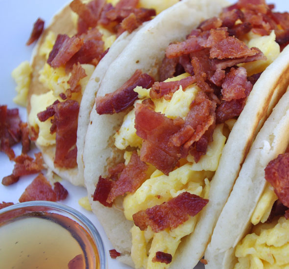 Pancake Tacos with Lots of Bacon