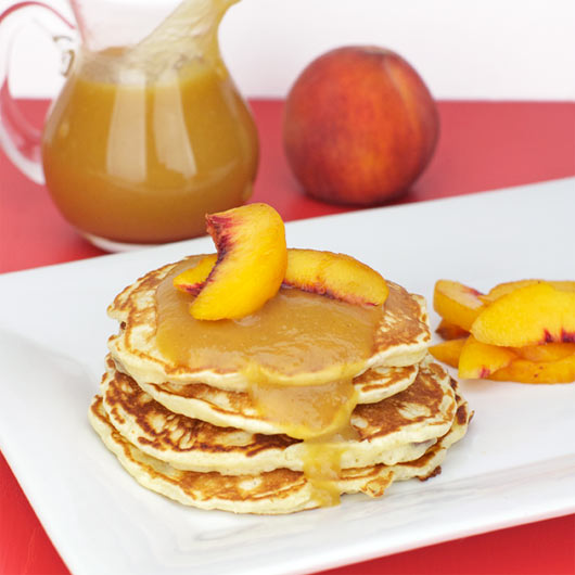 Peach, Banana & Pecan Pancakes
