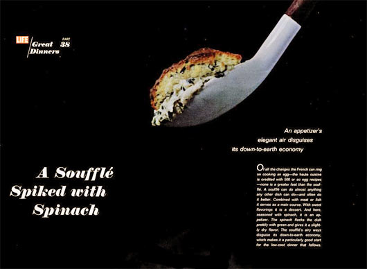 Vintage 1967 Spinach Souffle Article