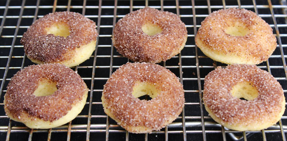 Mini Baked Cake Donuts With Cinnamon Sugar Topping