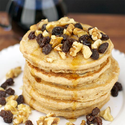 Big Stack of Low-Fat Whole Wheat Pancakes