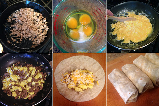 Making Basic Sausage Breakfast Burritos