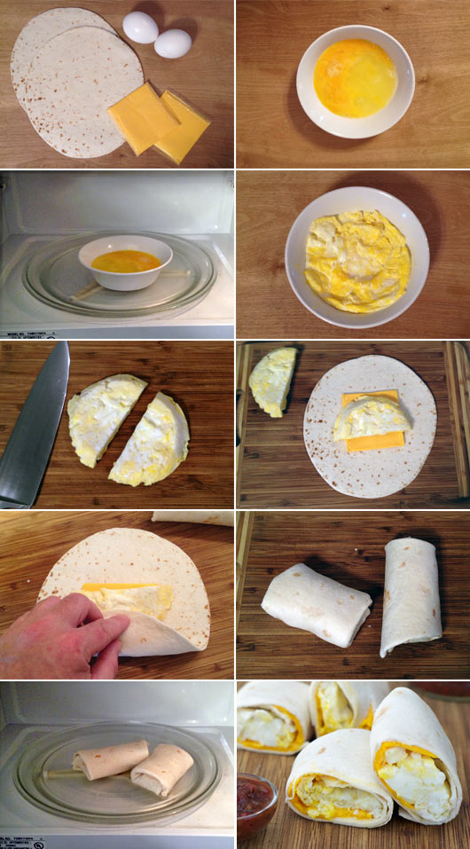 Making Egg And Cheese Tortillas (aka Two-Minute Breakfast Burritos)