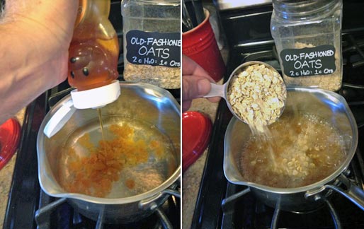 Making Apricot Honey Oatmeal