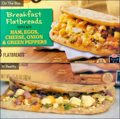 Ham, Eggs, Cheese Onion & Green Peppers Day Starts Breakfast Flatbreads