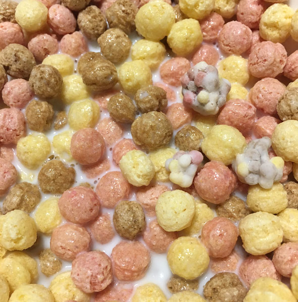 Bowl of Dippin' Dots Banana Split Cereal