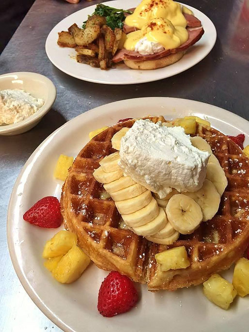 Wiley's Tattoria Waffle And Eggs Benedict