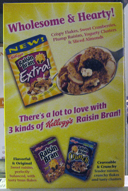 Rasin Bran Extra! Cereal Box - Back