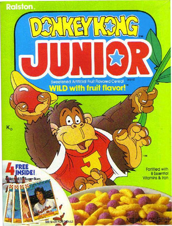 Donkey Kong Junior Cereal Box