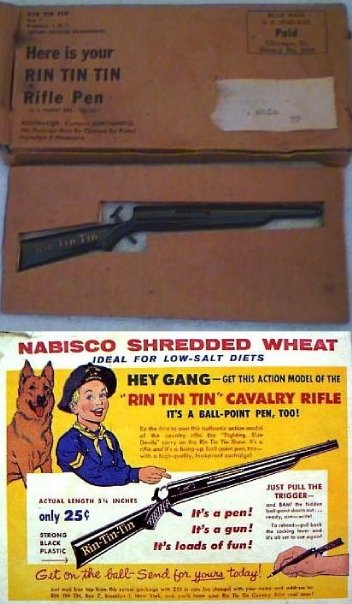 Rin Tin Tin Shredded Wheat Rifle Pen