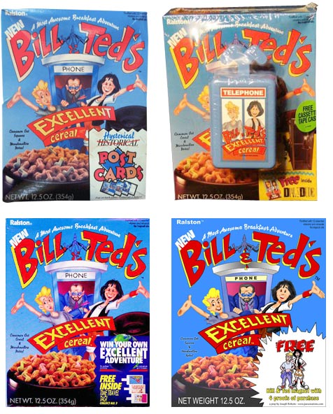 Four Bill & Ted Cereal Boxes