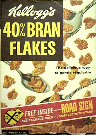 Kellogg's 40% Bran Flakes Box - Road Sign