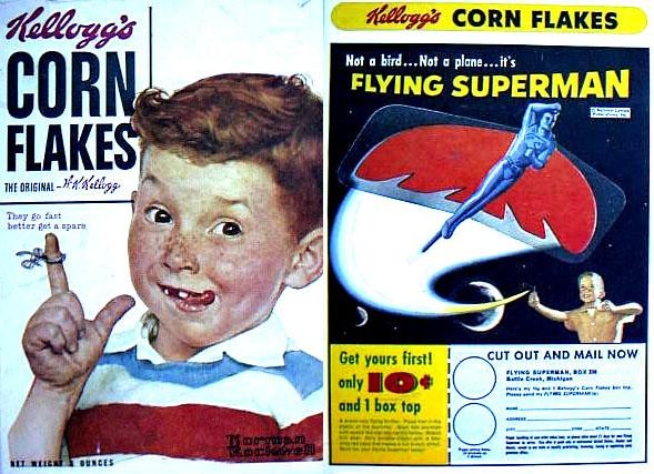 Corn Flakes Flying Superman Box
