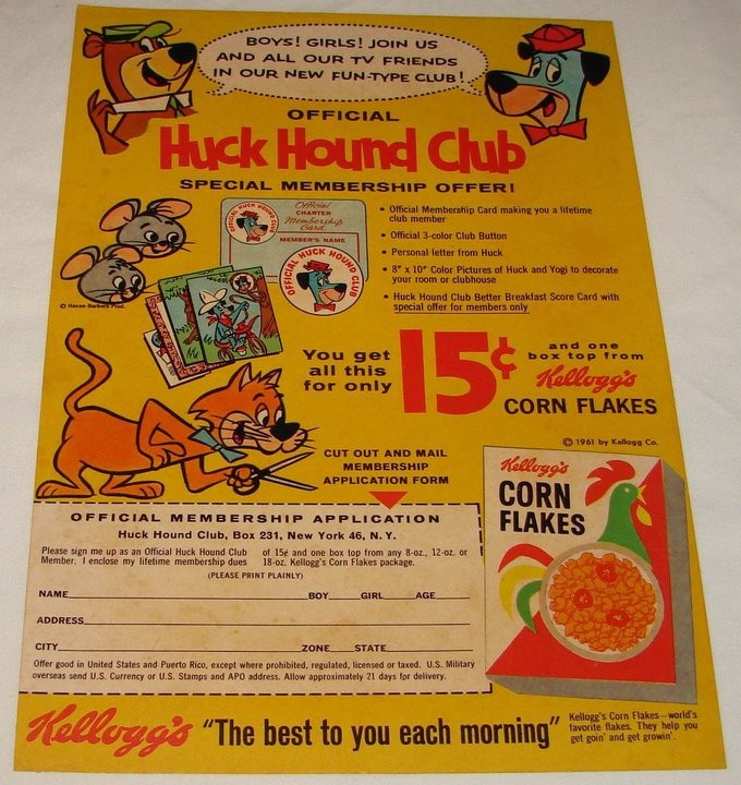 Corn Flakes Huck Hound Club