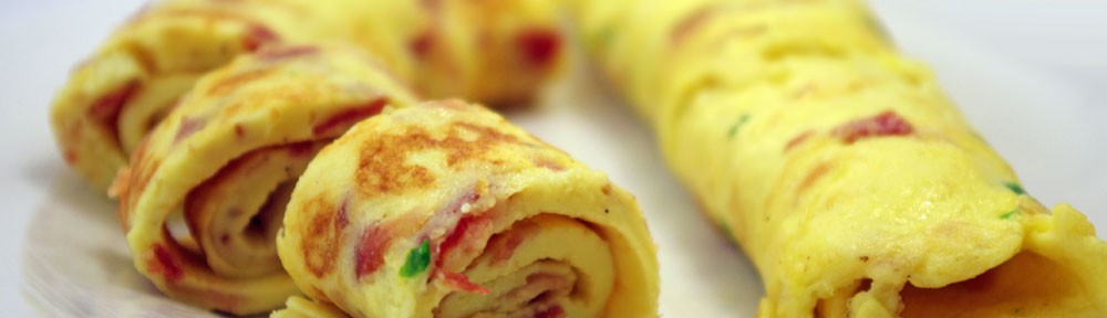 Rolled German Omelette With Bacon And Chives