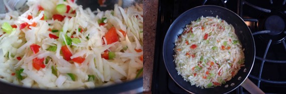 Chopped Vegetables And Shredded Potatoes For Hash Browns