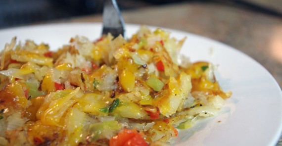 Hash Browns With Cheese, Onion And Peppers