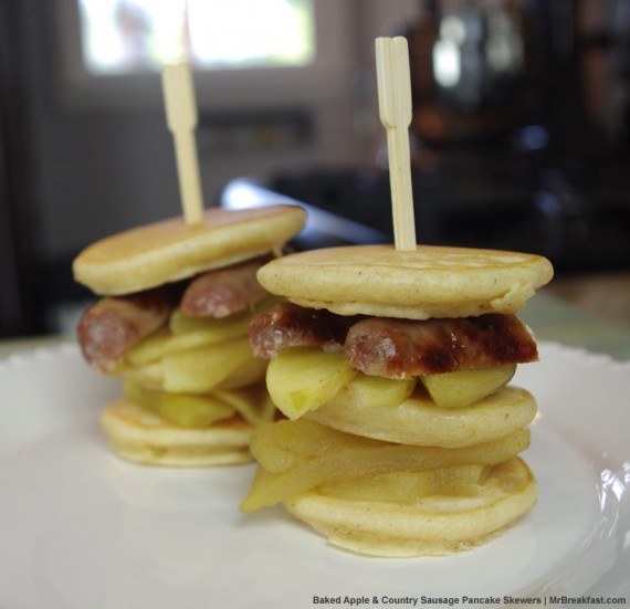 Baked Apple & Country Sausage Pancake Skewers