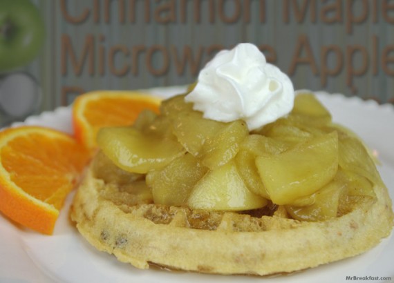 Waffle With Microwave Apple Topping