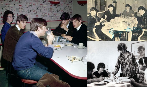 The Beatles Eating Breakfast