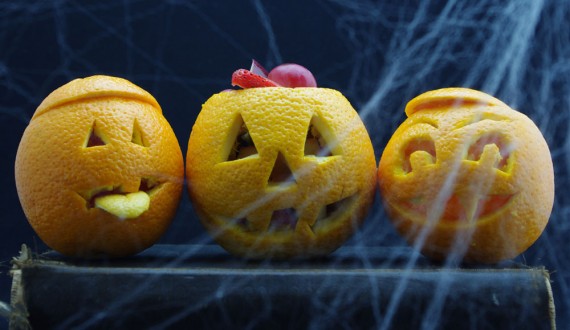 Jack O' Lantern Fruit Cups